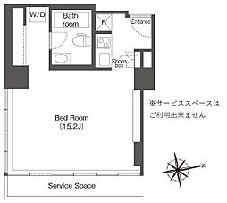 ウエリスアーバン品川タワー ワンルームの間取図画像