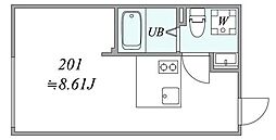 trias461 1Kの間取図画像