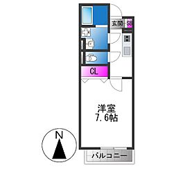 INOVE吉松 1Kの間取図画像