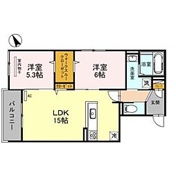 D'residence茨木蔵垣内 2LDKの間取図画像
