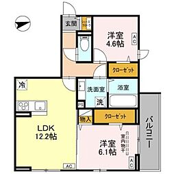 La Douceur戸田公園 2LDKの間取図画像