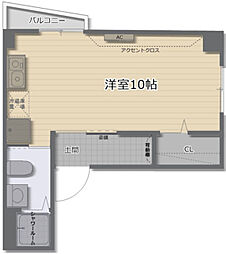 グランドコーポカトレア ワンルームの間取図画像