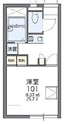 レオパレスドゥエル上用賀B 1Kの間取図画像