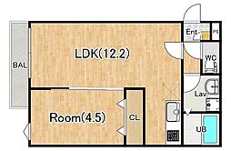 (仮称)ジーメゾン川越的場 1LDKの間取図画像
