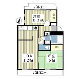 アルカディア・2 2LDKの間取図画像