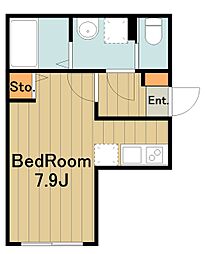 ベイルームステラ橋本 ワンルームの間取図画像