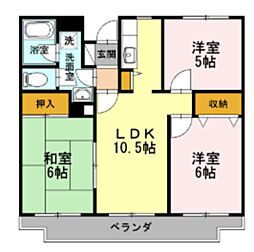 湘南藤沢ユーマンション 3LDKの間取図画像