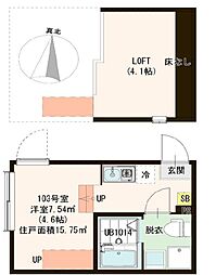 ピュアセレッソ小岩 ワンルームの間取図画像