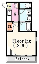 クレフラスト松戸吉井町A棟 1Kの間取図画像