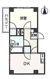 リヴインときわ台 1DKの間取図画像