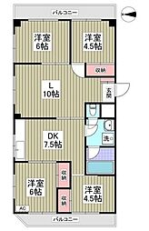 ロワール坂戸 4階4LDKの間取り