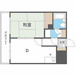 ライオンズマンション舞鶴第3 1DKの間取図画像