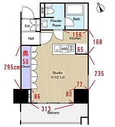 コートヒルズ広尾南 1Kの間取図画像