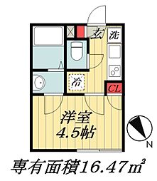 船橋市本郷町アパート 1Kの間取図画像