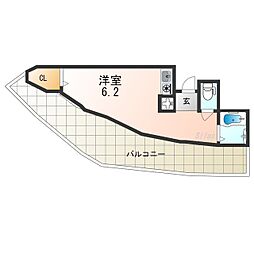 アルビオン千里丘 ワンルームの間取図画像