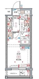 クレヴィスタ方南町2 1Kの間取図画像