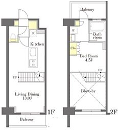 Dimus勝どき 1LDKの間取図画像