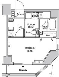 CasaSplendidoKojimachi 1Kの間取図画像