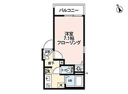 グランクオール鮫洲 1Kの間取図画像