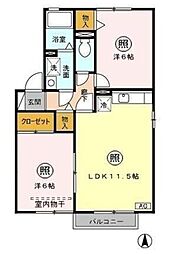 ツインパティオA 2LDKの間取図画像