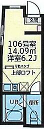ユナイト新子安プラチナバウム ワンルームの間取図画像