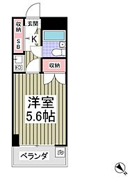 グレイス上大岡 1Kの間取図画像
