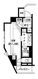 プレール・ドゥーク品川西大井 1Kの間取図画像