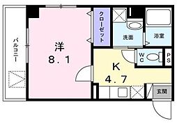 ライゼイヅミヤI 1Kの間取図画像