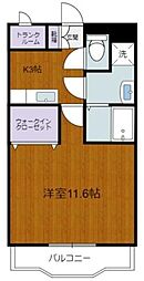 グラーツ橘 1Kの間取図画像