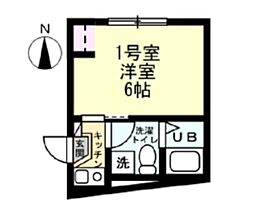 エスポワール堀切B 1Kの間取図画像
