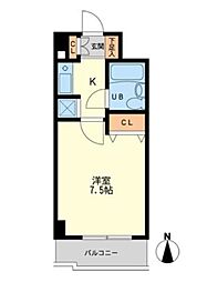 デイム橋本 1Kの間取図画像