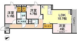 セレスティア清水 3LDKの間取図画像