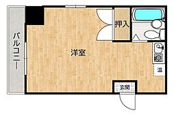 カルチェ室見 ワンルームの間取図画像