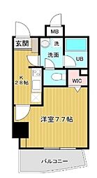 アクアコートK 1Kの間取図画像