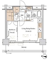 ブランシエスタ木場 1LDKの間取図画像