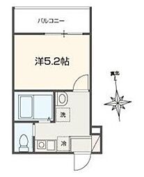MELLAS馬込 1Kの間取図画像
