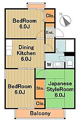 セジュール大島 1階3DKの間取り