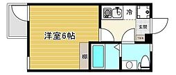 イリス羽田 1Kの間取図画像