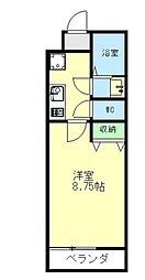 ハーグレジデンス京都鞍馬口 1Kの間取図画像