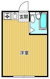 ホワイトヒルズ ワンルームの間取図画像