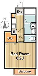 カトゥルセゾン 1階1Kの間取り