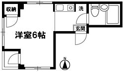 コーポエルム ワンルームの間取図画像