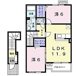 フォレスタ・高松1 2LDKの間取図画像
