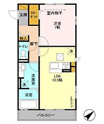 ディアコートM 1LDKの間取図画像