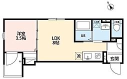 robot home 矢部III 1LDKの間取図画像