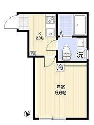 蕨市中央6丁目アパート 1Kの間取図画像