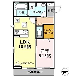 Claire8 1LDKの間取図画像