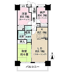 ライオンズプラザ梅島 2SLDKの間取図画像