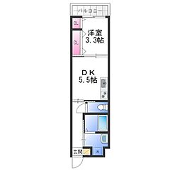 ダイバーシティ大久保中 1DKの間取図画像