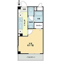 グランドール天神 1Kの間取図画像